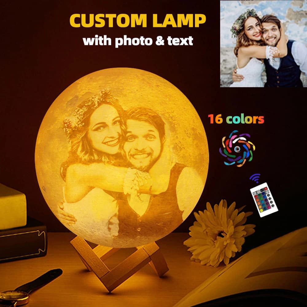 Personalizowana Lampa Księżycowa 3D z Twoim Zdjęciem - Idealny Prezent 🌕
